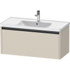 Duravit Ketho.2 Wastafelonderbouwkast - met 1 lade - 98.4x45.5x44cm - met greep antraciet - taupe supermat SW772436