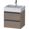 Duravit Ketho.2 Wastafelonderbouwkast - met 2 laden - 58.4x46x54.9cm - met grepen antraciet - eiken terra mat SW773053