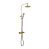 Hotbath Cobber X SDS9 - thermostatische regendoucheset - met 20cm ronde hoofddouche ronde handdouche - PVD - messing geborsteld (goud) SW440468