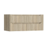 H&R Badmeubelen Juice Wastafelonderkast - 120x45x50cm - rechterhoek afgerond - 4 lades - geïntegreerde greep - french oak SW1570833