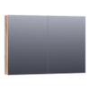 BRAUER Plain Spiegelkast - 100x70x15cm - 2 links/rechtsdraaiende spiegeldeuren - MFC - Almond SW499538
