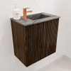 Mondiaz JOYA-DLUX 40cm toiletmeubel - kleur Walnut - Wastafel FAYE positie Rechts 1 kraangat kleur Sombra. SW1424702