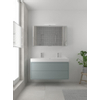 Bruynzeel Box badmeubelset 120x45cm 2 kraangaten 1 wasbak 2 lades met spiegelkast met softclose composite fjord groen SW383956 Bruynzeel Box badmeubelset 120x45cm 2 kraangaten 1 wasbak 2 lades met spiegelkast met softclose composite fjord groen SW383956