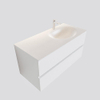 MONDIAZ VICA Ensemble de meuble salle de bain - 100cm - 2 tiroirs - lavabo Moon à droite - 1 trou de robinet - solid surface talc SW409784 MONDIAZ VICA Ensemble de meuble salle de bain - 100cm - 2 tiroirs - lavabo Moon à droite - 1 trou de robinet - solid surface talc SW409784