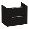 BRAUER Elevate meuble sous-lavabo peu profond 60 sans poignées rapportées 2 tiroirs softclose et 1 découpe pour siphon - Timber Black SW1200239
