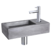 Differnz Ravo fonteinset – 38.5x18.5x9 cm – beton donker grijs – rechte chromen kraan SW705458