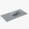Mondiaz LEX Fontaine - 60x30x0.9cm - lavabo à droite - sans trous de robinetterie - pour meuble de toilettes - Solid surface - Plata SW1025923