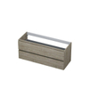 Ink meuble sous-vasque 120x52x45cm 2 tiroirs sans poignée cadre tournant en bois SW207418