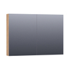 Saniclass Dual spiegelkast 100x70x15cm verlichting geintegreerd rechthoek 2 draaideuren Old Castle MFC SW371781 Saniclass Dual spiegelkast 100x70x15cm verlichting geintegreerd rechthoek 2 draaideuren Old Castle MFC SW371781
