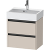 Duravit Ketho.2 Wastafelonderbouwkast - met 2 laden - 58.4x39x54.9cm - met grepen antraciettaupe - mat taupe SW772838