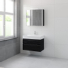 Bruynzeel Roma badmeubelset 80x60.5x46cm met softclose inclusief spiegelkast zwart eiken SW384871 Bruynzeel Roma badmeubelset 80x60.5x46cm met softclose inclusief spiegelkast zwart eiken SW384871