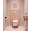 QeramiQ Dely Pack WC - 36,3x51,7cm - à fond creux - sans bride - réservoir encastré Geberit UP320 - abattant WC softclose 35 mm - plaque de déclenchement beige - boutons ronds - blanc brillant SW1222091