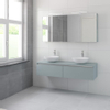 Bruynzeel Giro badmeubelset 49x150x46cm 2 wasbakken 2 lades met spiegelkast met softclose composite fjord groen SW384219 Bruynzeel Giro badmeubelset 49x150x46cm 2 wasbakken 2 lades met spiegelkast met softclose composite fjord groen SW384219
