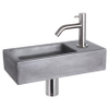 Differnz Ravo pack lave-mains – 38,5 x 18,5 x 9 cm – béton gris foncé – robinet courbé chromé mat SW705430