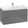 Villeroy & boch Subway 2.0 wastafelonderkast 98.7x52x44.9cm Grijs hoogglans 1024273 Villeroy & boch Subway 2.0 wastafelonderkast 98.7x52x44.9cm Grijs hoogglans 1024273