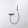 FugaFlow Eccelente Sobrado Robinet de baignoire thermostatique avec douchette stick, support et flexible lisse Noir mat SW1124117
