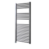 Sanicare Radiateur électrique - 111,8x45cm - 596W - design - thermostat - chrome - bas gauche - gunmetal (anthracite) SW1000640
