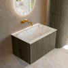 Mondiaz KURVE-DLUX Ensemble de meuble de salle de bains - 70x46x40cm - 1 tiroir - vasque solid surface - central - sans trou de robinet - Shadow SW1414529
