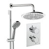 Crosswater MPRO ensemble de douche pluie encastré – douche de tête Ø 30 cm – douchette ronde – 2 leviers – chrome SW1472539