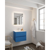 Mondiaz VICA ensemble de meuble de salle de bain - 60cm - meuble sous-vasque jeans - 2 tiroirs - lavabo cloud milieu - 1 trou de robinet - miroir LED - version XL 60cm de haut SW1098231