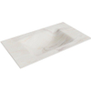 Mondiaz Grunne inbouwwastafel - 80x46x1.2cm - 0 kraangaten - 1 wasbak Cloud Midden - Solid surface Ostra (marmer) SW972204