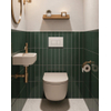 QeramiQ Dely Ensemble WC - réservoir encastré Qeramiq Flush - abattant 35mm - plaque de commande blanche mate en métal - boutons rectangulaires - beige SW1578591