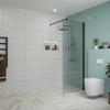 FugaFlow Eccelente Vetro Douche à l'italienne - 80x200cm - verre nervuré - Noir mat SW1125109