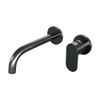 BRAUER Gunmetal Edition Wastafelmengkraan inbouw - gebogen uitloop links - hendel breed plat - inclusief inbouwdeel - model C 1 - PVD - geborsteld gunmetal SW715802