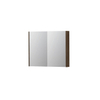 INK SPK2 Spiegelkast - 90x14x74cm - 2 deuren - dubbelzijdige Spiegel - schakelaar en stopcontact - MDF Fineer Chocolate SW439859