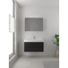 Bruynzeel Bando badmeubelset 90x45cm 1 kraangat 1 wasbak 2 lades met spiegelkast met softclose Composiet zijde zwart SW383456 Bruynzeel Bando badmeubelset 90x45cm 1 kraangat 1 wasbak 2 lades met spiegelkast met softclose Composiet zijde zwart SW383456