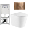 QeramiQ Dely Toiletset - 36.3x51.7cm - diepspoel - rimless - Geberit UP320 inbouwreservoir - met Burda frame - softclose toiletzitting - koperen bedieningsplaat - ronde knoppen - wit glans SW804657