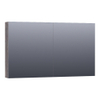 BRAUER Impress Deluxe armoire de toilette - 120x70x15cm - éclairage interne et externe - 2 portes miroir double face - Bois flotté SW499527