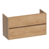 BRAUER Adore meuble sous-lavabo peu profond - 100x39x55cm - 2 tiroirs softclose - sans poignée - 1 découpe pour siphon - Forest Tan SW1198399