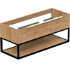 Thebalux Type Meuble bas - 120x45x50cm - 2 découpes - poignée en applique - tiroir à fermeture douce en laiton - MDF/panneau de particules/métal chêne nebraska SW769325