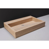 Forzalaqua Palermo wastafel - 60x40x9cm - zonder kraangat - gezoet travertin (beige) SW67875