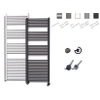 Sanicare Elektrische Design Radiator - 172 x 60 cm - 1127 Watt - thermostaat zwart rechtsonder - inox look SW420063