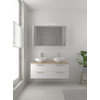 Bruynzeel Combo badmeubelset 120x45cm 2 wasbakken 2 lades met spiegelkast met softclose ceramic mat wit SW383587 Bruynzeel Combo badmeubelset 120x45cm 2 wasbakken 2 lades met spiegelkast met softclose ceramic mat wit SW383587