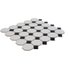La Mosaic Factory Paris carreau mosaïque - 29,5x29,5cm - carrelage mural et de sol - Octogonal - Porcelaine Blanc et Noir mat/brillant SW75349
