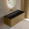 Mondiaz KURVE Ensemble meuble de salle de bains - 100x46x40cm - 1 tiroir - vasque solid surface - centre - sans trou de robinet - Dusk SW1415123