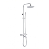 Fortifura Calvi Regendoucheset - thermostatisch - 25cm hoofddouche - gladde slang - staaf handdouche - draaibare baduitloop - chroom SW1592522