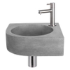 Differnz Cleo hoekfonteinset – 31.5x31.5x10 cm – beton grijs – rechte mat chromen kraan SW373180