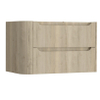 H&R Badmeubelen Juice Meuble sous vasque - 80x45x50cm - angle gauche arrondi - 2 tiroirs - poignée intégrée - French oak SW1489053