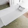 Mondiaz Lagom Meuble salle de bains 200x30.9x45cm Solid Surface Talc 2 tiroirs avec lavabo BINX vasque à poser Droite 1 trou de robinet SW409175