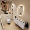 MONDIAZ TURE-DLUX Meuble WC 100 cm Cale. EDEN lavabo Ostra position centrale. Sans trou de robinet. SW1104736