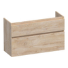 BRAUER Delight meuble sous-lavabo peu profond - 100x39x60cm - 2 tiroirs à fermeture en douceur - sans poignée - 1 découpe pour siphon - Forest Wheat SW1199446