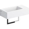 Clou Flush 3 fontein 36cm voorbewerkt kraangat rechts met handdoekhouder aluite wit SW102685 Clou Flush 3 fontein 36cm voorbewerkt kraangat rechts met handdoekhouder aluite wit SW102685