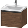 Duravit Ketho.2 Wastafelonderbouwkast - met 1 lade - 58.4x45.5x44cm - met greep antraciet - donker noten mat SW772728