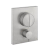 Crosswater Crossbox Robinet de douche encastrable thermostatique - 2 voies - avec poignée et push - inox brossé SW496836