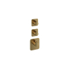 Hotbath Gal Afbouwdeel - voor Highflow Thermostaat - met 2 stopkranen - PVD - geborsteld messing (goud) SW656281