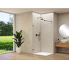 Van Rijn Products ST01 vaste wand - 30x200cm - helder glas - - dikte 8mm - stabilisatiestang - muurklemmen - zwart SW1164146